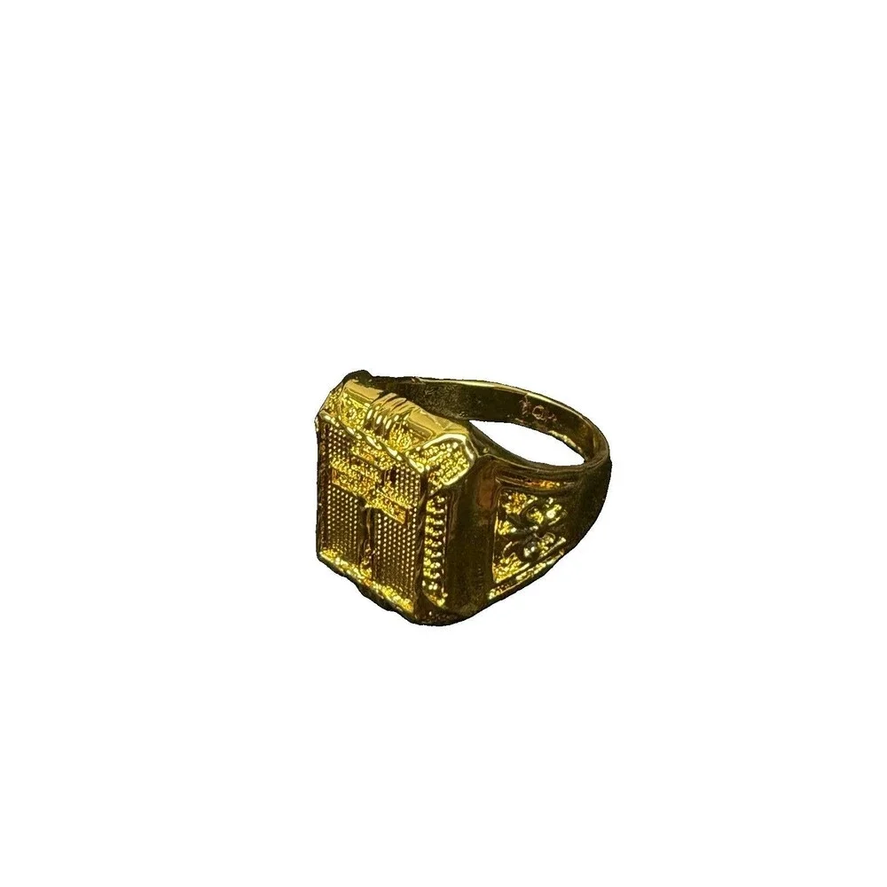 10K Gold Religious Signet Ring